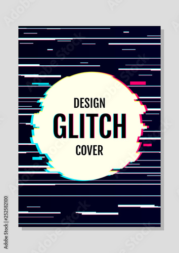 Modern trendy dynamic background cover with geometric glitch style. Good for covers, placards, posters, flyers. Vector illustration. EPS 10.