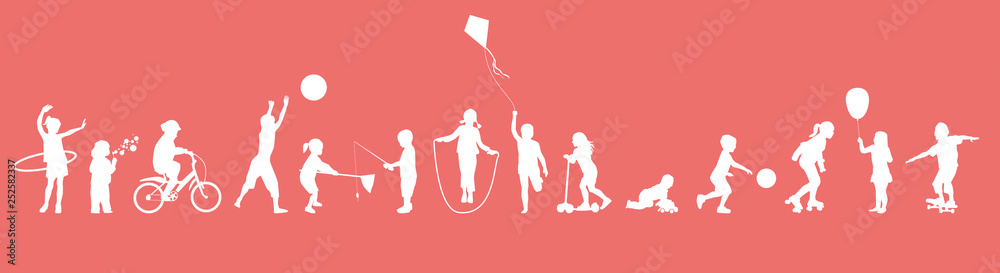 Frise-Jeux d'enfants-fond living coral