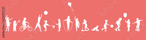 Frise-Jeux d'enfants-fond living coral