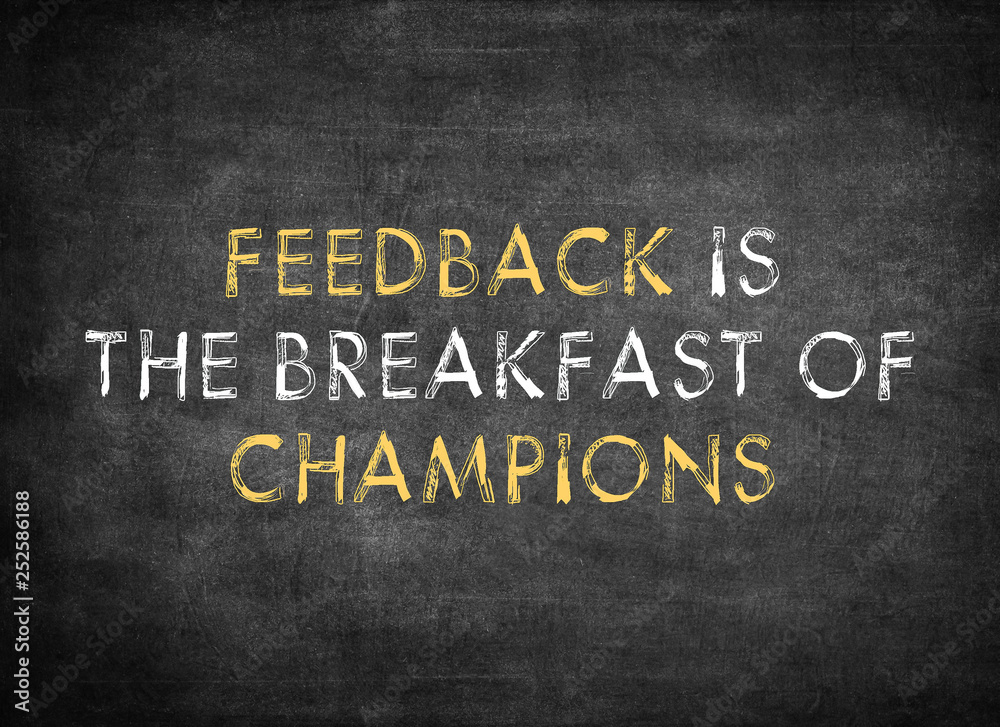 Mig screech apparat Feedback is the breakfast of champions Stock Illustration | Adobe Stock