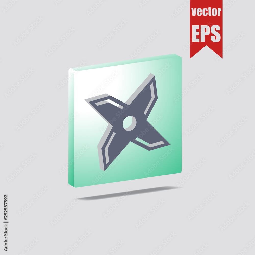 Shuriken isometric icon.Vector illustration. Shuriken isometric icon.Vector illustration.
