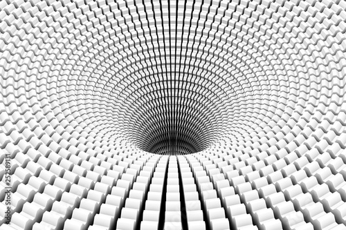 black hole black and white abstract background 3D illustration photo