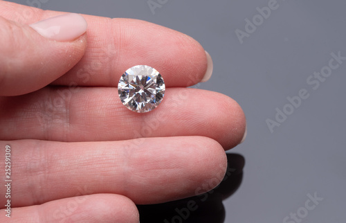 Big Carat Diamond on Female Hand