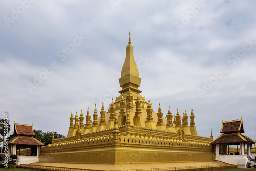 The golden Pagoda at Wat Pha That Luang Temple in Vientiane, Laos