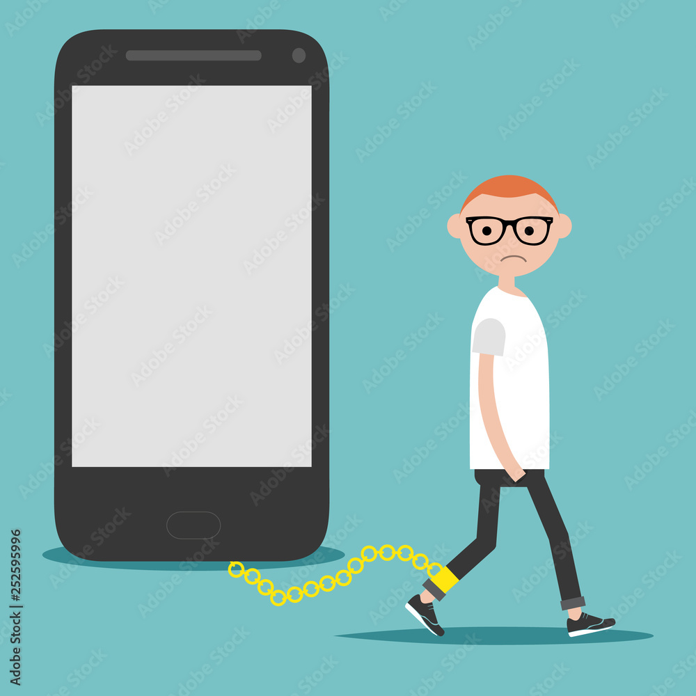 Obraz na plátně Social problem smartphone addiction