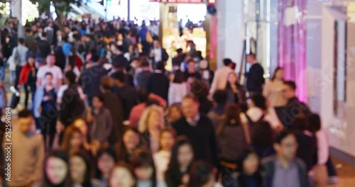 Wallpaper Mural Blur of Crowded of People cross the road at night Torontodigital.ca