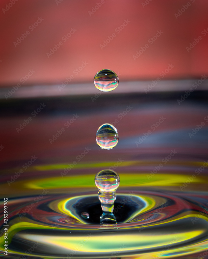 colorful water drop impact