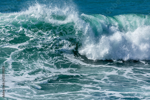 Surf Breaking along the North Cornish Coast at Fistral Beach, Newquay, Cornwall