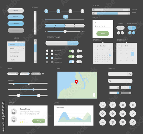 Mega UI for desktop or apps interface design