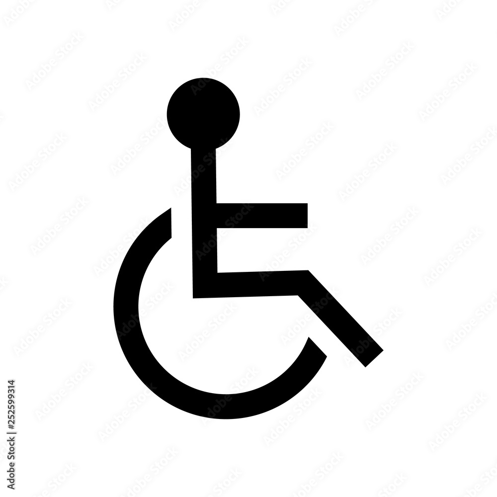 Disabled handicap icon, wheelchair parking sign isolated Disabled handicap icon, wheelchair parking sign isolated