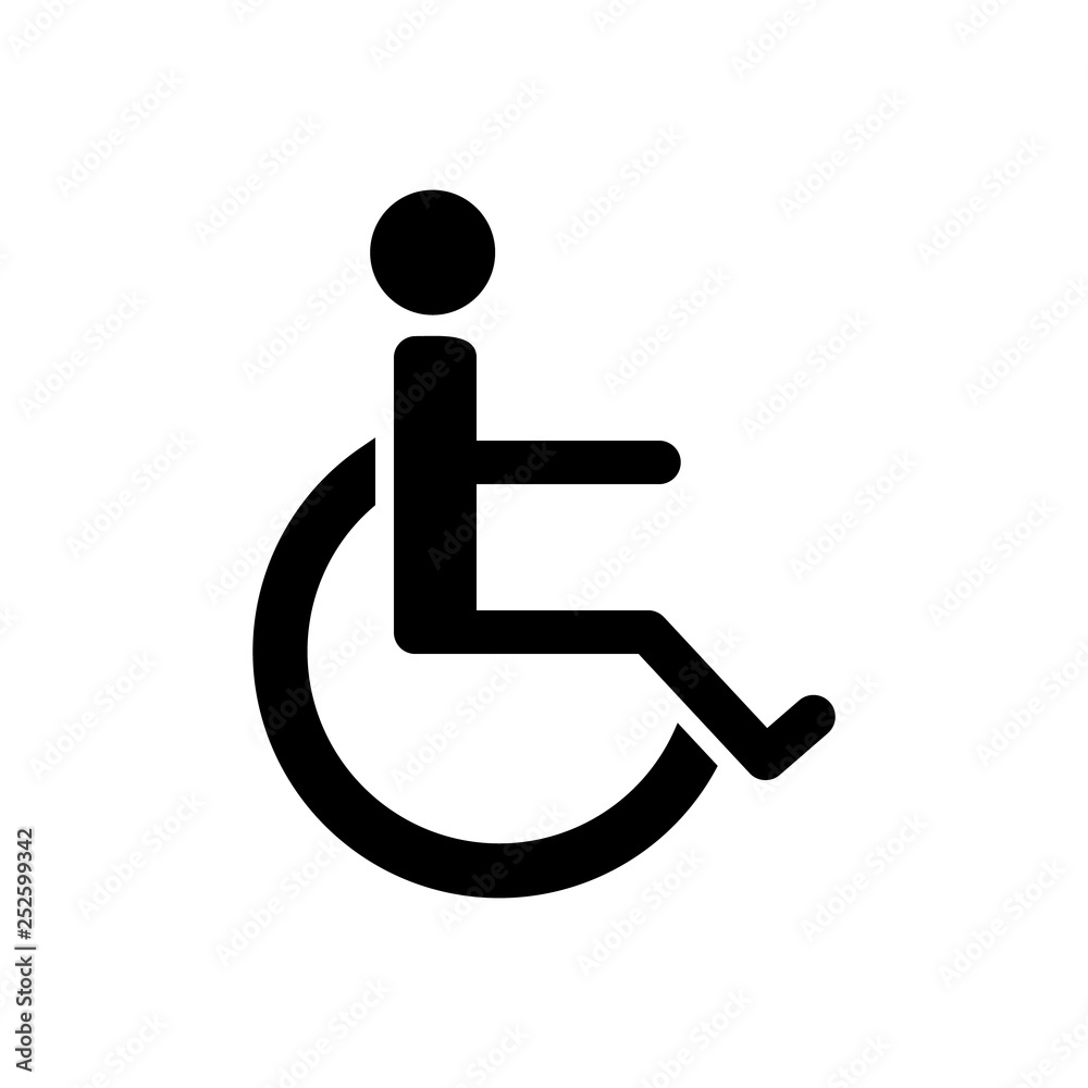 Disabled handicap icon, wheelchair parking sign isolated Disabled handicap icon, wheelchair parking sign isolated