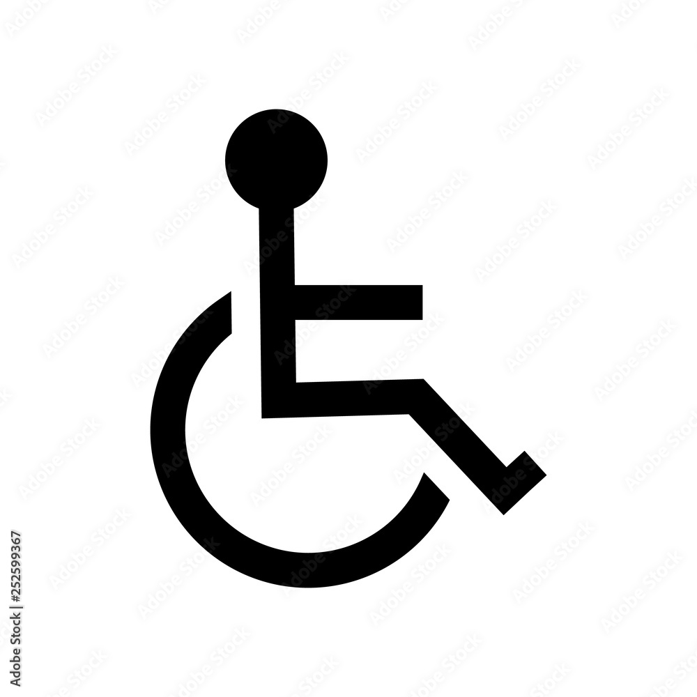 Disabled handicap icon, wheelchair parking sign isolated Disabled handicap icon, wheelchair parking sign isolated