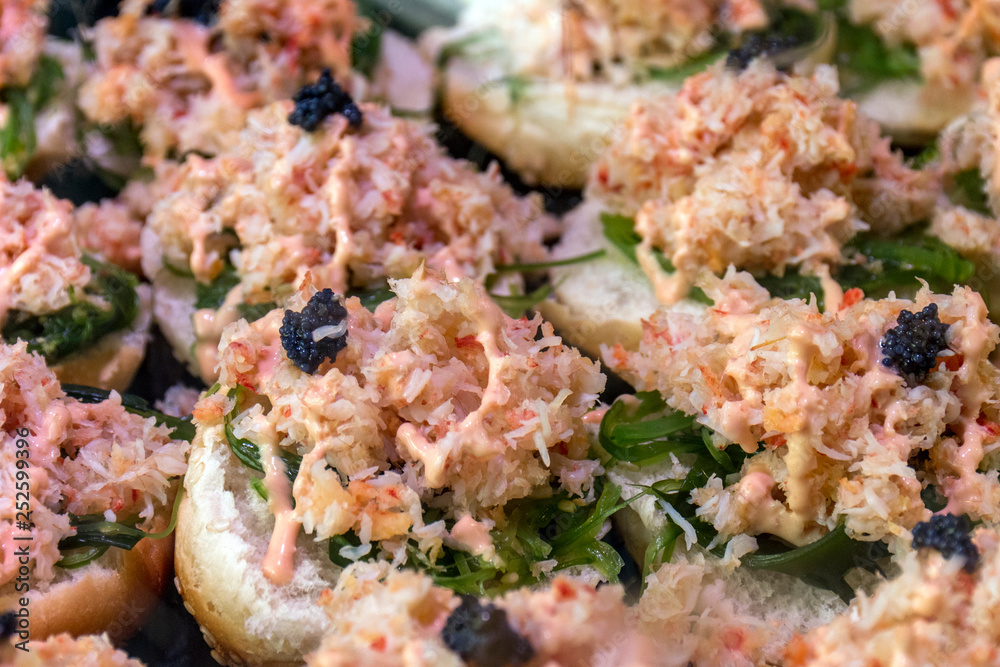 Close up, fish tapa Close up, fish tapa