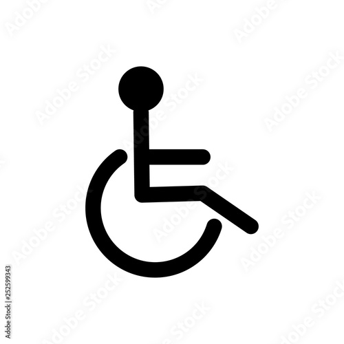 Disabled handicap icon, wheelchair parking sign isolated