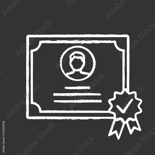 Certificate chalk icon