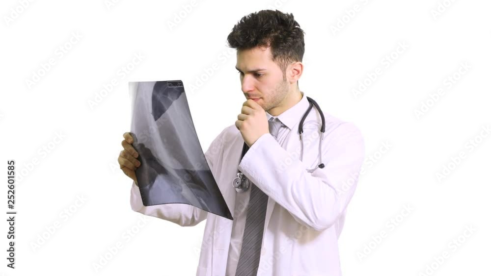 Doctor examining a lung radiography Doctor examining a lung radiography