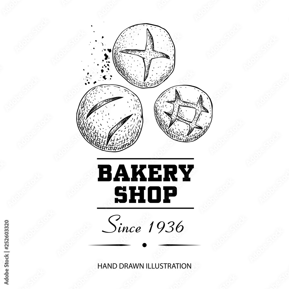 Bread buns group top view sketch drawing. Hand drawn sketch style bakery shop product. Fresh morning baked food vector illustration for menu design, labels and packaging. Bread buns group top view sketch drawing. Hand drawn sketch style bakery shop product. Fresh morning baked food vector illustration for menu design, labels and packaging.