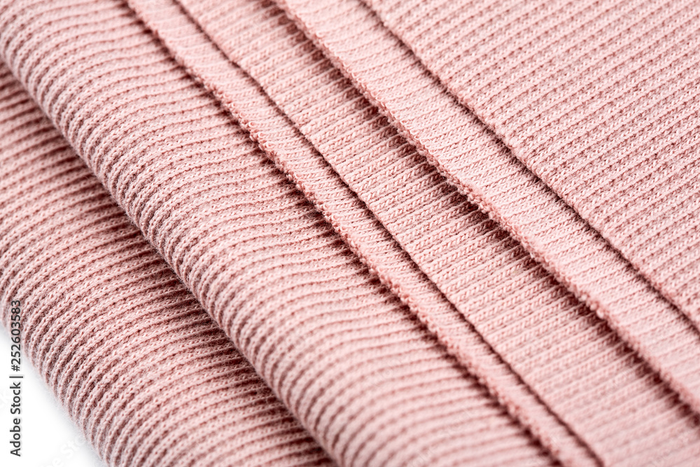 Pink cotton textile - close up of fabric texture. Cotton Fabric Texture. Top View of Cloth Textile Surface. Pink Clothing Background. Text Space. Abstract background and texture for designers. Pink cotton textile - close up of fabric texture. Cotton Fabric Texture. Top View of Cloth Textile Surface. Pink Clothing Background. Text Space. Abstract background and texture for designers.