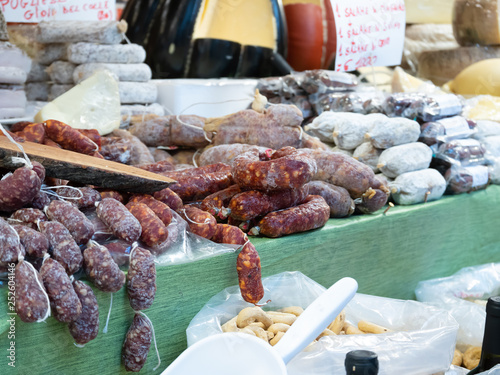 Canvastavla Close up of typical products of southern Itala Catania