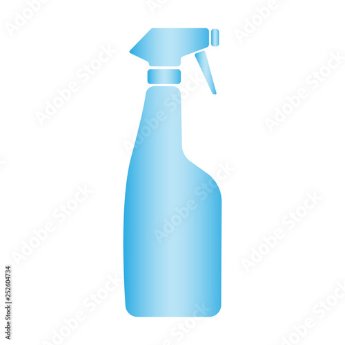 Water sprinkler isolated icon in design. Garden sprayer, plastic spray bottle, cleaning supplies, domestic tool vector illustration. blue transparent cleaning spray products isolated on white