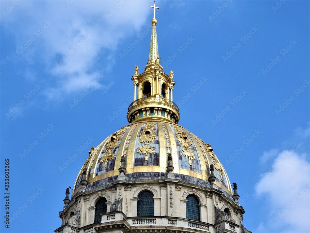 St. Louis Cathedral and Museum complex Les Invalides, Paris, France is the burial place of many heroes of the war in France, also here is the tomb of Emperor Napoleon Bonaparte