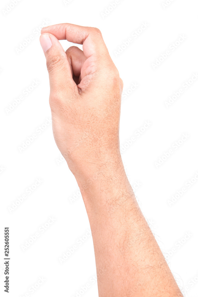 Man hand touching screen Isolated on white background. Man hand touching screen Isolated on white background.