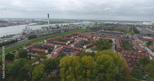 zwijndrecht and dordrecht cities aerial view , Netherlands photo