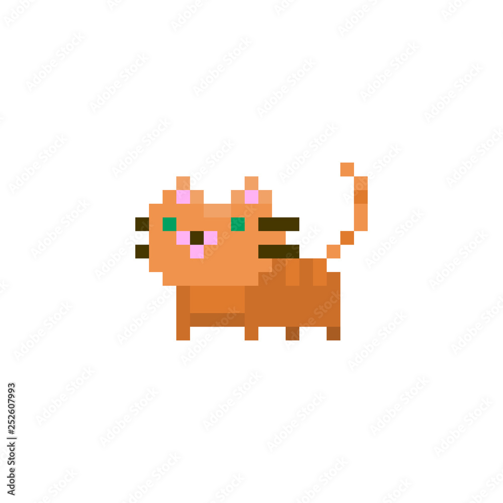Obraz premium Pixel cat character for games and websites