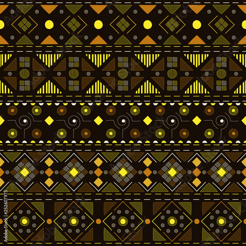 Seamless vintage pattern. Ethnic and tribal repeat background. Vector illustration.