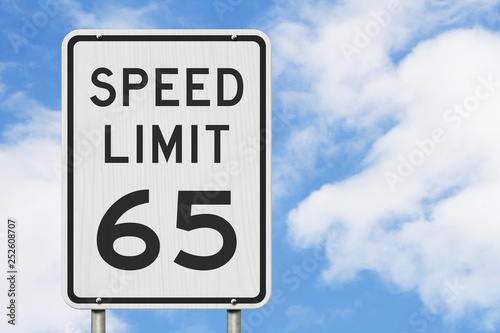 US 65 mph Speed Limit sign photo