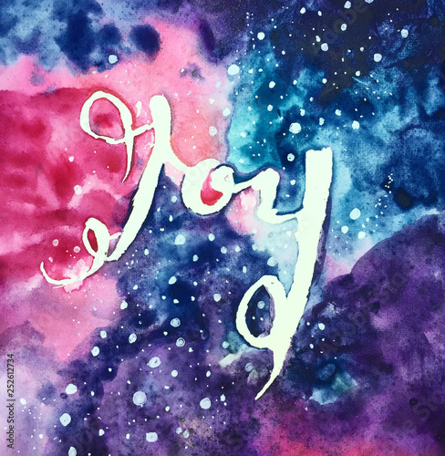 joy on galaxy background