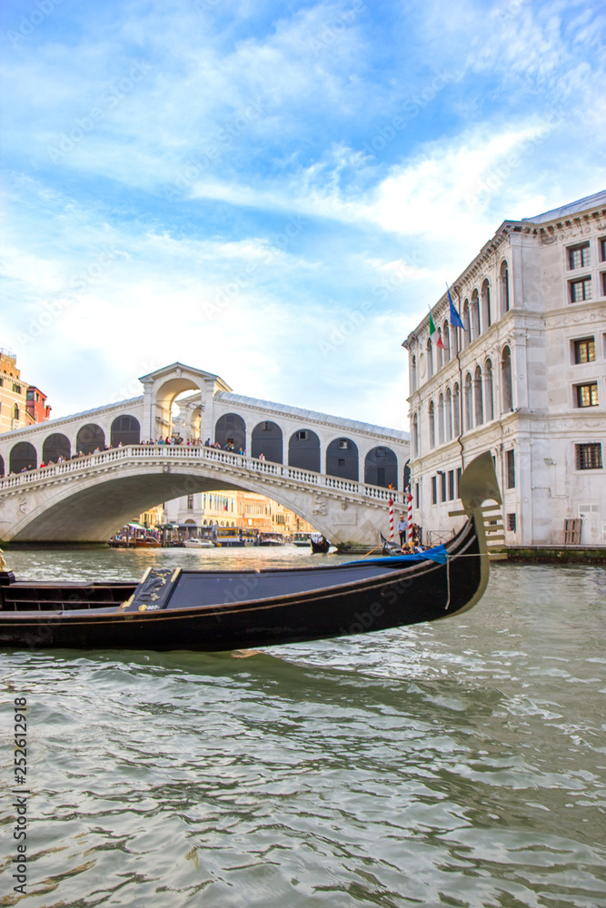 Rialto bridge in Grand canal Venice, Italy