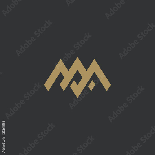 Premium AM or MA letters logo design. Creative elegant curve vector logotype. Luxury linear creative monogram. Combined letters M and A.