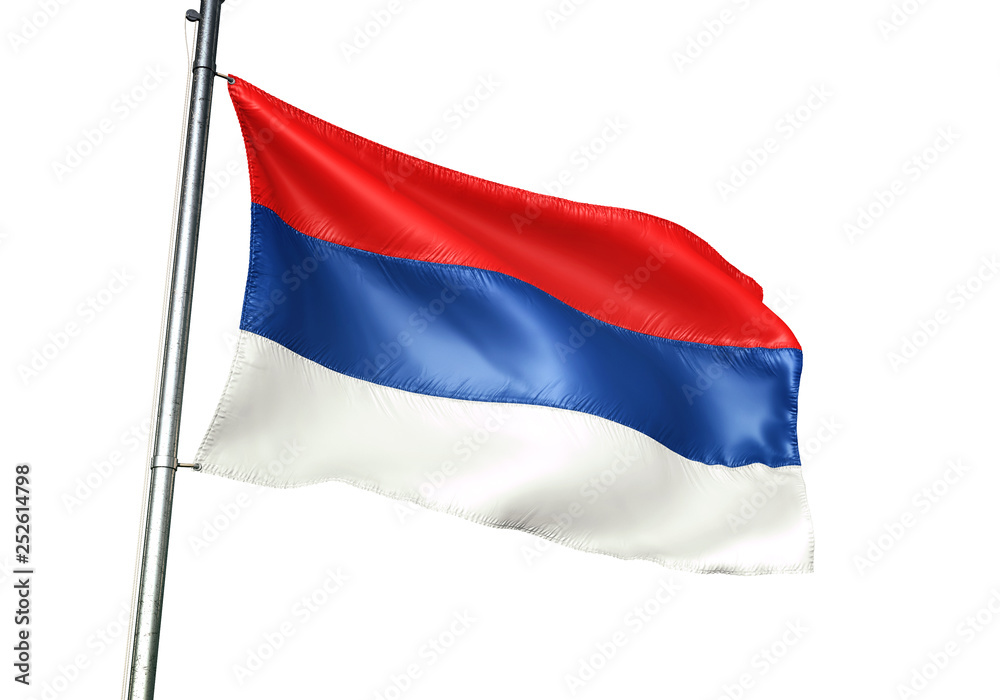 Misiones province of Argentina flag waving isolated 3D illustration