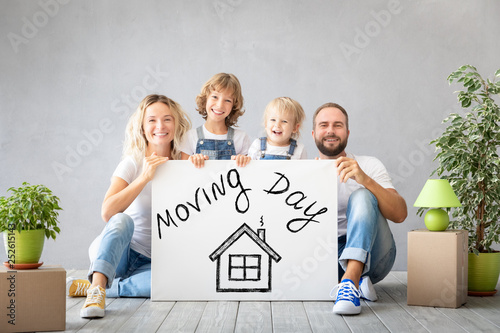 Family New Home Moving Day House Concept