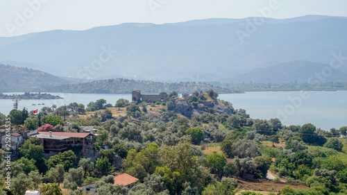 Lake of Bafa and old castle ruins
