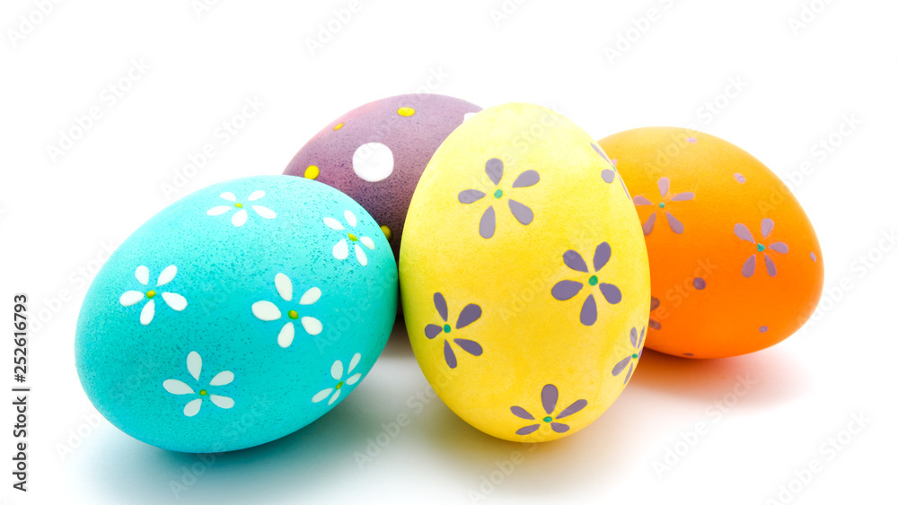 Perfect colorful handmade easter eggs isolated