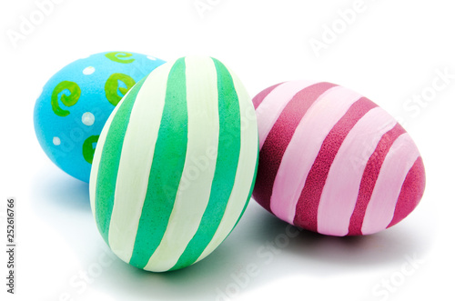 Perfect colorful handmade easter eggs isolated