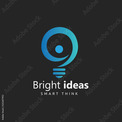 Bright ideas logo design template. Vector illustration