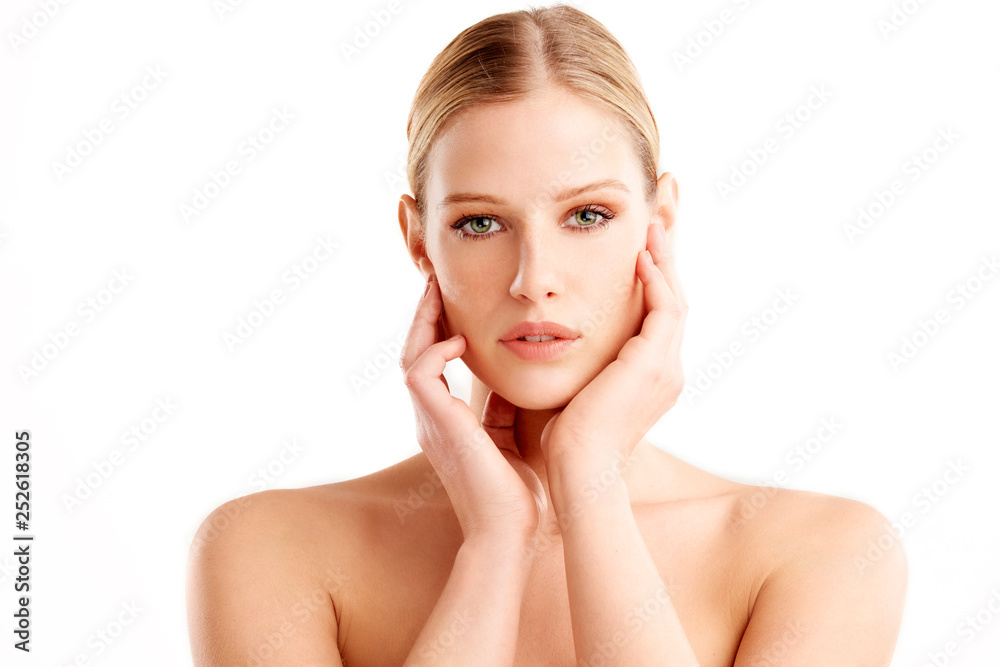 Portrait of beautiful young woman with natural makeup Portrait of beautiful young woman with natural makeup