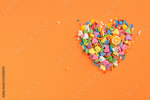 Scattered heart sweets