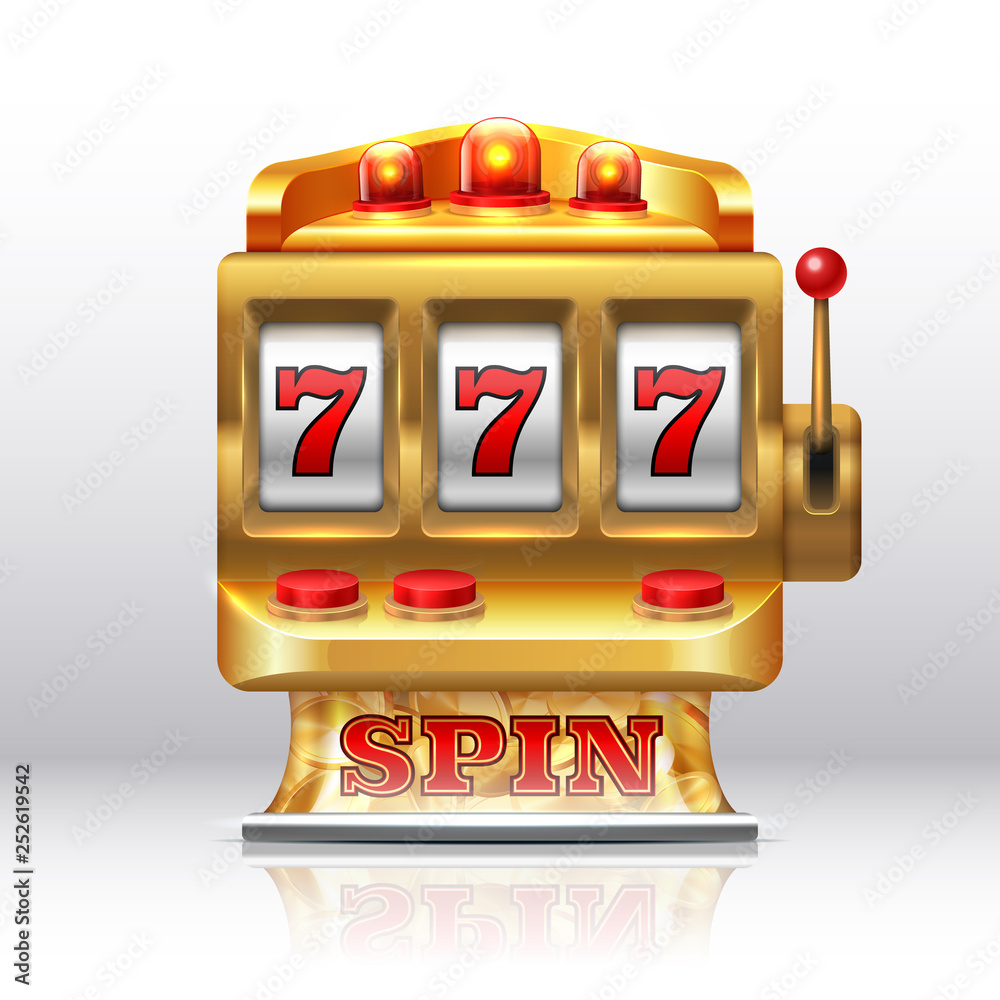 777 jackpot slot machine. Golden casino spin, isolated gambling prize  machine. Vector realistic 3D game spinning slot machine Stock Vector |  Adobe Stock