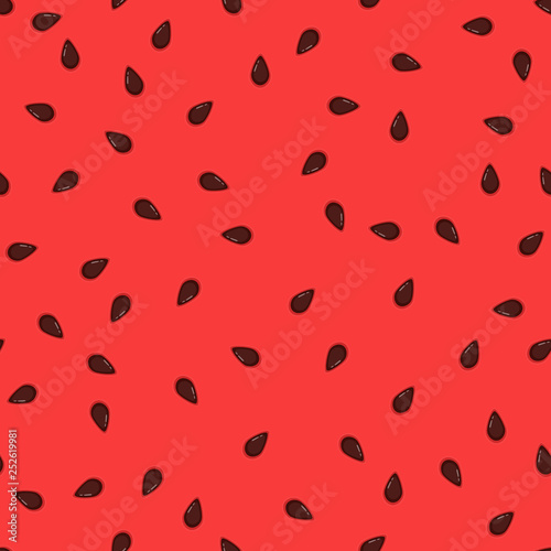 Watermelon seeds background. Pattern juicy and sweet flesh watermelon with black grains
