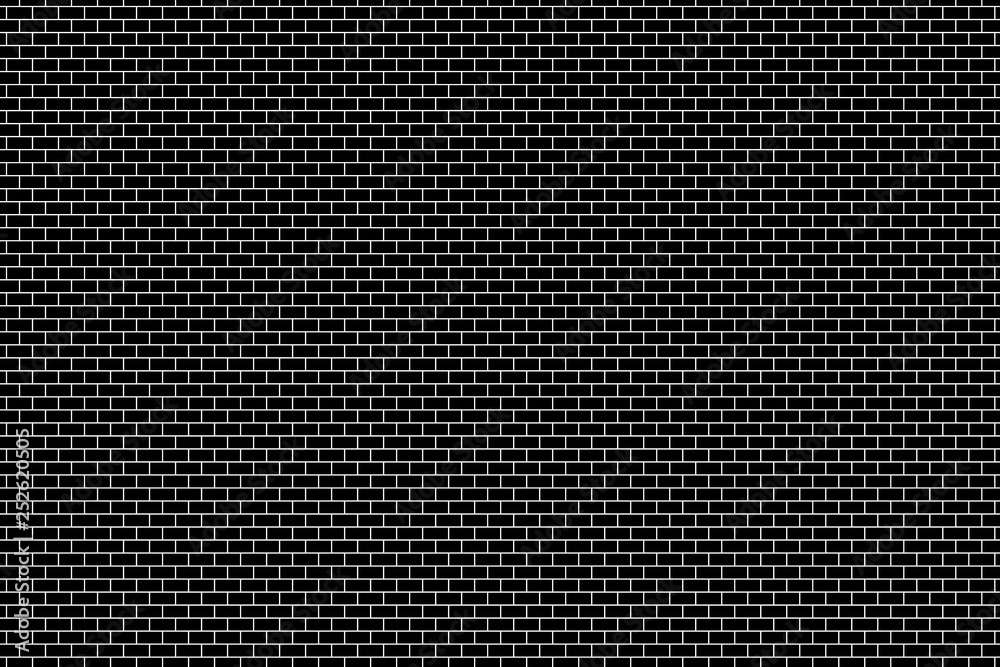 Fototapeta premium Brick background material. Simple pattern. Black pattern. レンガの背景素材 シンプルパターン、黒パターン