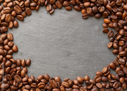 coffee beans table top view