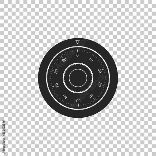 Safe combination lock wheel icon isolated on transparent background. Protection concept. Password sign. Flat design. Vector Illustration