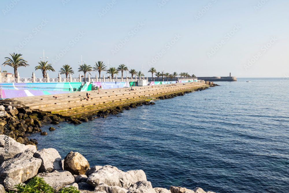 Castro Urdiales, Spain-September 2018. Promenade of a city in the north of Spain in a sunny day. Describe the life in the city. Castro Urdiales, Spain-September 2018. Promenade of a city in the north of Spain in a sunny day. Describe the life in the city.
