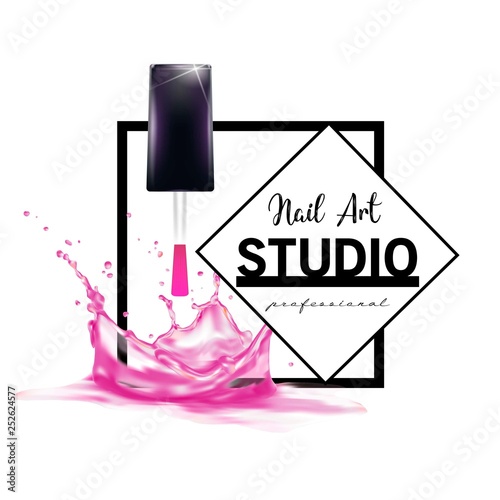 Nail Art studio logo design template.