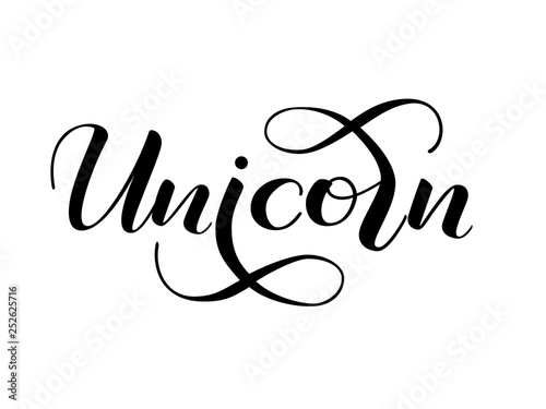 Unicorn lettering. Vector illustration