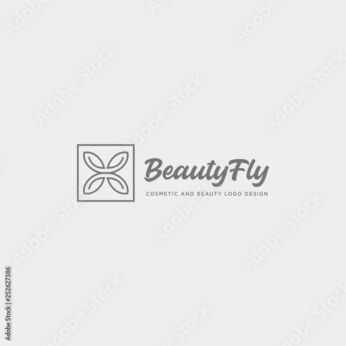 beauty cosmetic line art logo template vector illustration icon element